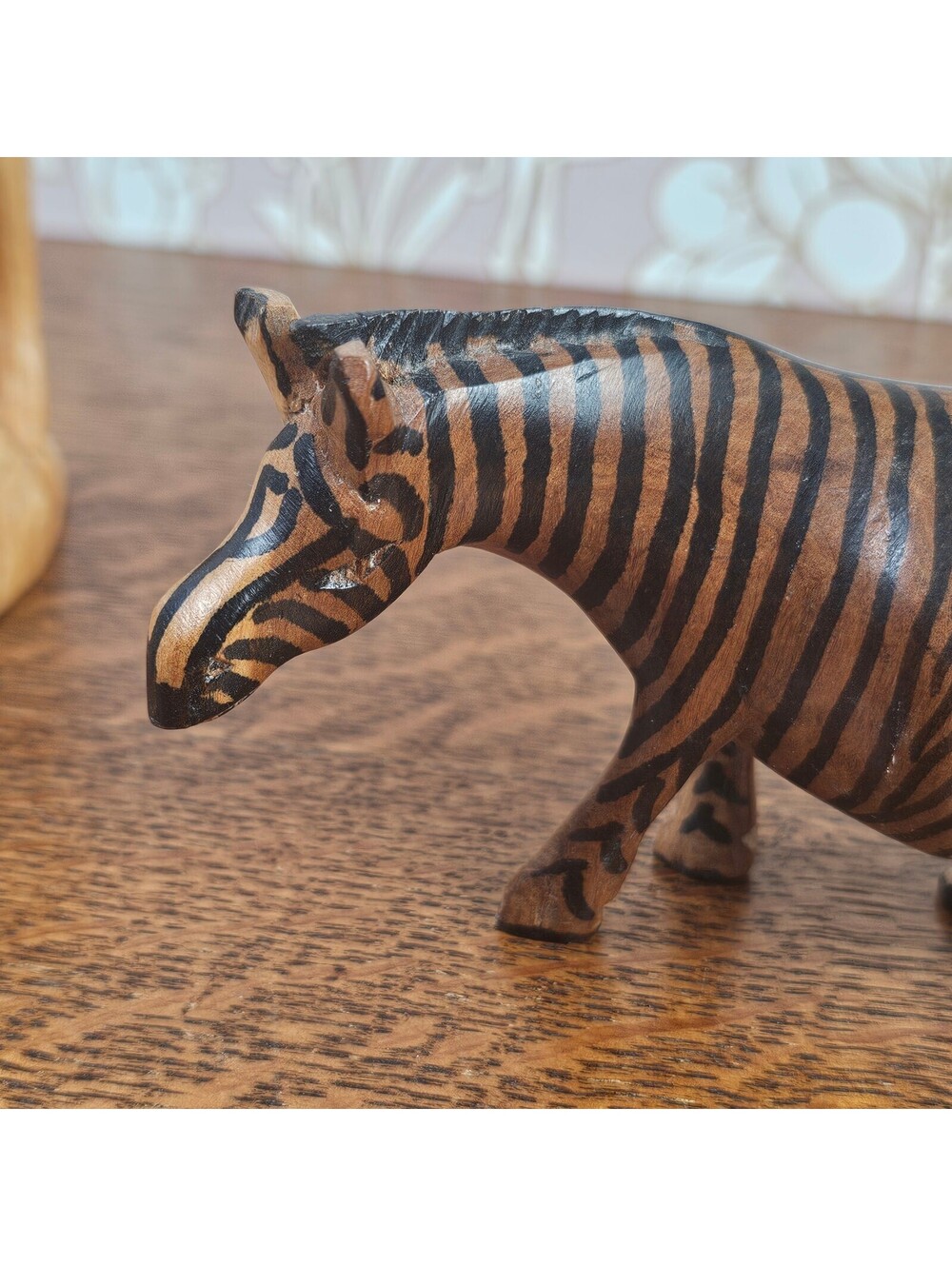 Vintage Hand Carved Wood Zebra & Gazelle Figurines African Safari Lot - Picture 13 of 15